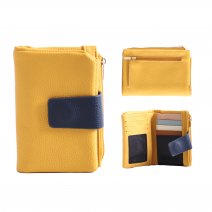 7271 MUSTARD SMALL TABBED PURSE WITH MULTICOLOURED CREDIT CARD S