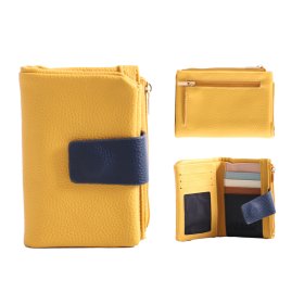 7271 MUSTARD SMALL TABBED PURSE WITH MULTICOLOURED CREDIT CARD S