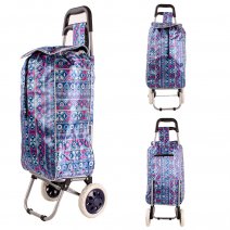 ST01 AZTEC NAVY 2-WHEEL SHOPPING TROLLEY