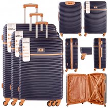 1996 NAVY SET OF 3 TRAVEL TROLLEY LUGGAGE SUITCASE