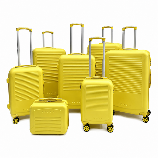 T-HC-716 SET OF 7 Yellow Premium Hard Shell Suitcases