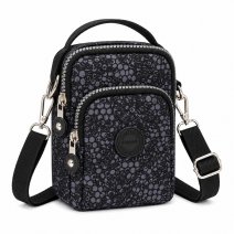 2498 Black Floral Lorenz Shoulder Bag (New)