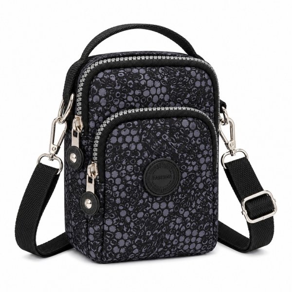 2498 Black Floral Lorenz Shoulder Bag (New)