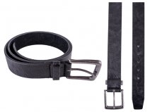 2703 Black Leather Grain Belt With Antq Gun Metal Buckle XXL