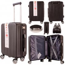 T-HC-US-01 BLACK 17.7'' UNDER-SEAT CABIN-SIZE TROLLEY SUITCASE