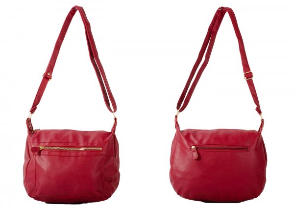 JBFB325 RED NICOLE BROWN PU HANDBAG