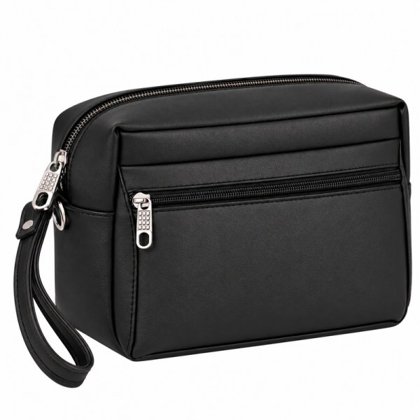 M153-Black Leather Wash Bag (New)