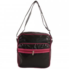 HB-PV-02 BLACK/RED FAUX LEATHER HANDBAG