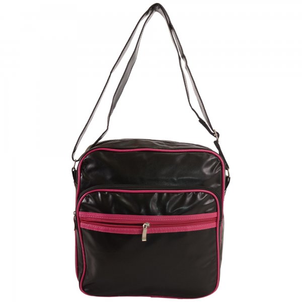 HB-PV-02 BLACK/RED FAUX LEATHER HANDBAG