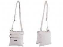 5860 WHITE Small Twin Section PU Bag wth 4 Zips