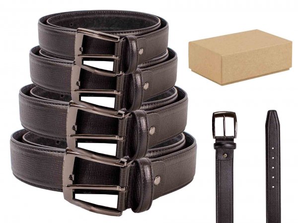 2765 BLACK 1.5'' ALL-SIZE LIZARD GRAIN W/GUN METAL BUCKLE BOX 12