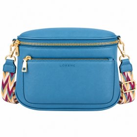 7268 Teal Leather Grn Pu X-Body Waist Bag W-Changable Strap New