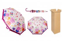 2249 PEPPA PIG WHITE & PURPLE KIDS UMBRELLA BOX OF 12