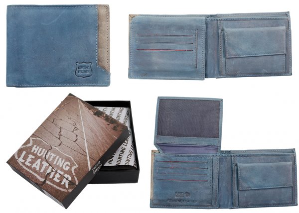 2020 BLUE HUNTING LEATHER WALLET RFID