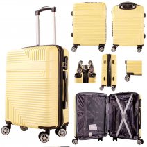 T-HC-C-13 LIGHT YELLOW CABIN-SIZE TRAVEL TROLLEY SUITCASE