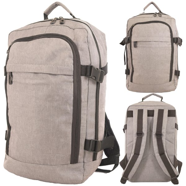BP-120 GREY RYANAIR UNDERSEAT CABIN-FRIENDLY RUCKSACK W/MUL ZIP