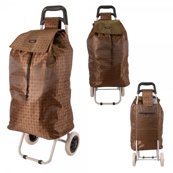 MS-001 BROWN G PATTERN TWO-WHEEL SHOPPING TROLLEY