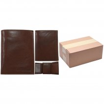 029 ASSORTED TAN REAL ITALIAN LEATHER BOX OF TEN