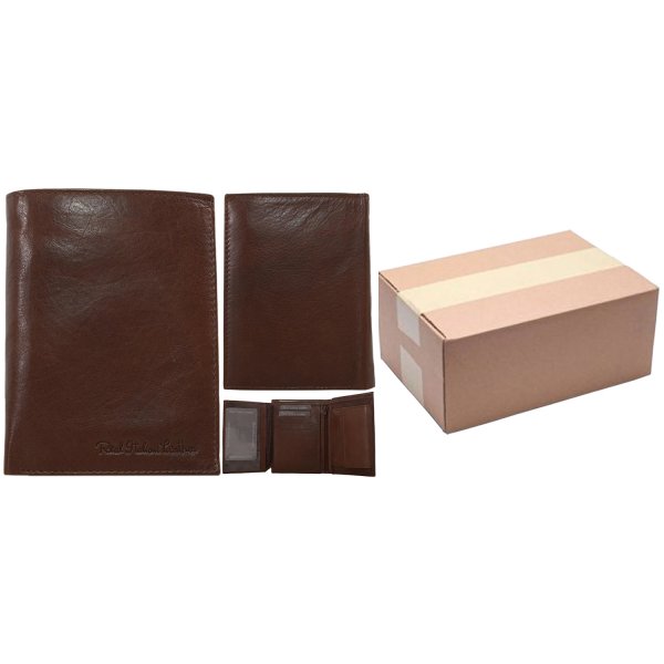 029 ASSORTED TAN REAL ITALIAN LEATHER BOX OF TEN