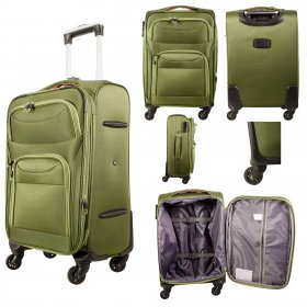 T-SL-01 GREEN 20" CABIN-SIZE TRAVEL TROLLEY SUITCASE