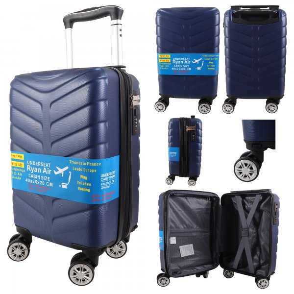 T-HC-US-1626 NAVY RYAN AIR CABIN-SIZED TRAVEL TROLLEY SUITCASE
