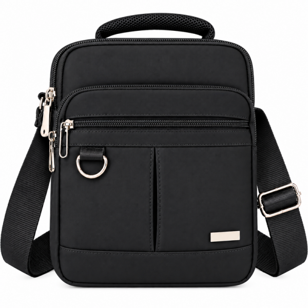 2453 Black Twin Top Zip X-Body Bag W-2 Front Zips (New)