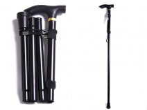 2838 aluminium Adjustable Folding walking stick -BLACK