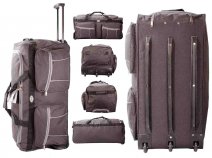 KS-100 34'' BLACK/GREY 3-WHEELED HOLDALL TRAVEL BAG