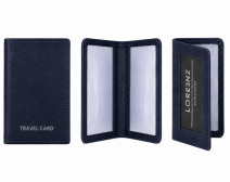 0994 Navy Folding Slimline Leather Travel Card Holder