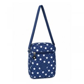 LL-73F Navy Blue With White Stars Crossbody Shoulder Bag