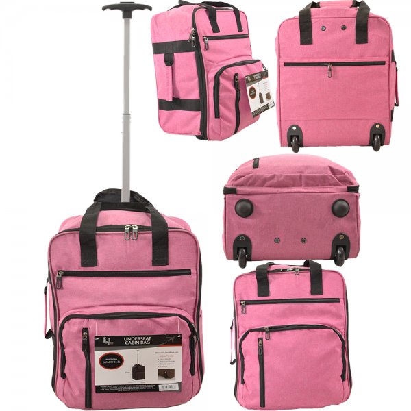 TR-002 PINK EASYJET UNDERSEAT CABIN SIZE 2-WHEELED BAG