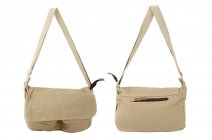 LL-190 GREEN CANVAS SHOULDER BAG