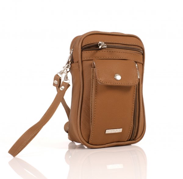 3728 TAN Cow Hide Gents Wrist Purse