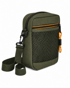 2530 Olive Green Grained Polyester Small Top Zip X-Body Bag