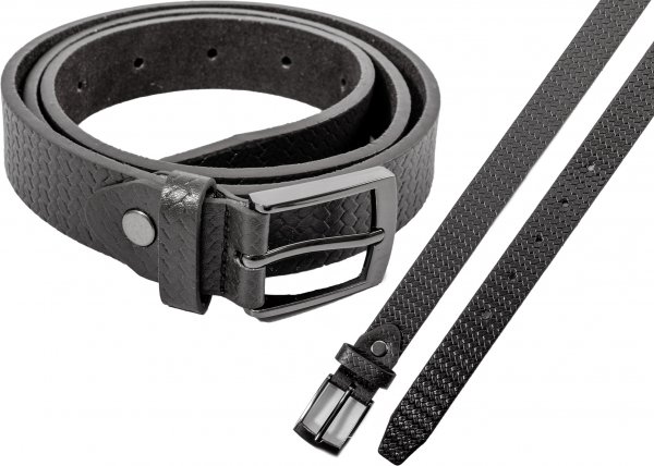 2706 Black 1" woven prnt belt w brushed nickle buckl XL(40"-44")