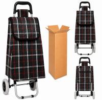 LL-ST05 black check PRINT 2 WHEEL SHOPPING TROLLEY BOX OF 10 LL-ST05 black check PRINT 2 WHEEL SHOPPING TROLLEY BOX OF 10