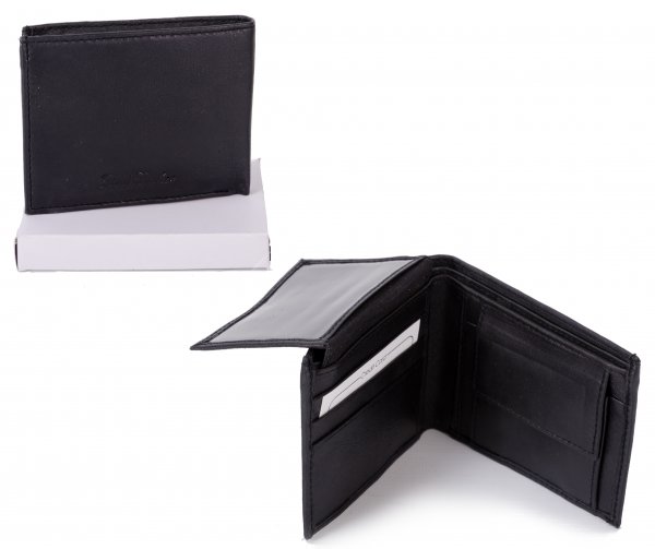 MWMF-2 BLACK LEATHER WALLET W/ CC FLAP