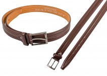 2726 M.BROWN 1.25" BELT STITCH AND EMBOSS XXL 44"-48"