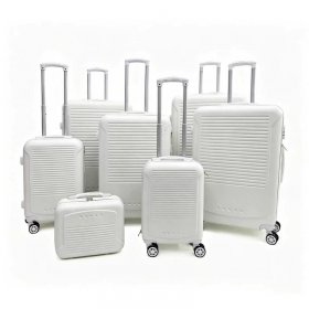 T-HC-716 SET OF 7 White Premium Hard Shell Suitcases