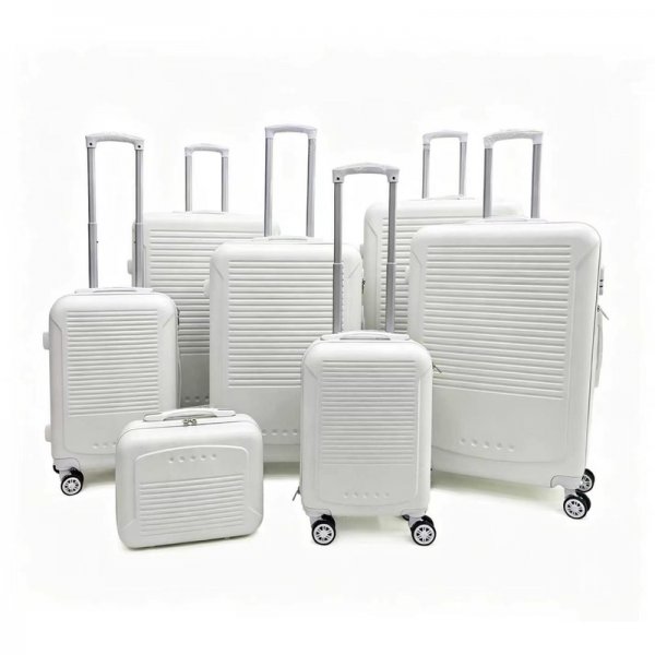 T-HC-716 SET OF 7 White Premium Hard Shell Suitcases