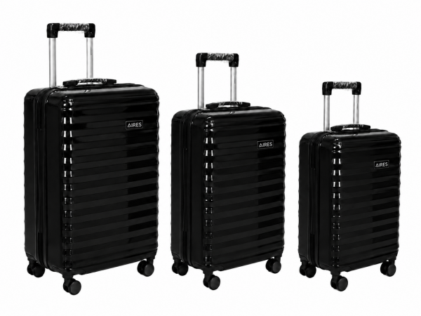 AP-2301 Black 3-Pieces Hard Shell Travel Luggage Set