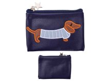 CP05 NAVY DOG APPLIQUE MINI PURSE