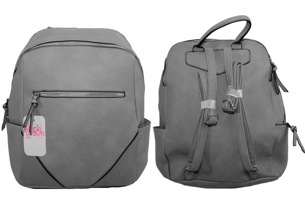 JBFB331 NICOLE BROWN PU BACKPACK GREY