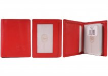 1011RED Cw Nappa 20 Leaf C.Card Case with Note Sec