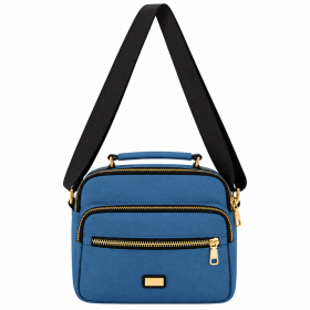2434 Teal Polyester Multi Zip X-Body Bag With Top Handle (New)