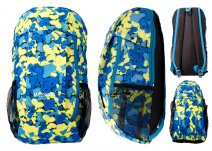 LL-160 BLUE & YELLOW HEART PRINT POLYESTER BACKPACK