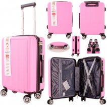 T-HC-US-01 PINK 17.7'' UNDER-SEAT CABIN-SIZE TROLLEY SUITCASE