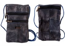 3700 NAVY COW HIDE NECK PURSE