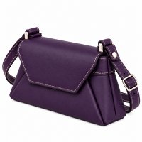 RL 666 Purple Leather Bag With Popper Flap (New) RL 666 Purple Leather Bag With Popper Flap (New)