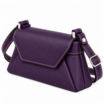 RL 666 Purple Leather Bag With Popper Flap (New)
